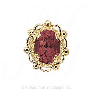 GS103 PT - 14 Karat Gold Pink Tourmaline Slide 